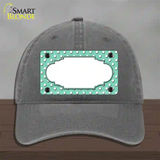 Scallop Mint White Polka Dot Novelty License Plate Hat Unconstructed Cotton / Charcoal