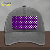 Purple Polka Dot Novelty License Plate Hat Unconstructed Cotton / Charcoal