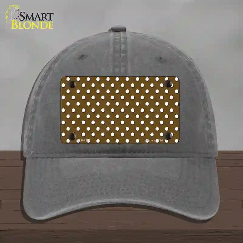 Brown Polka Dot Novelty License Plate Hat Unconstructed Cotton / Charcoal