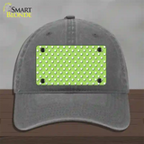 Lime Green Polka Dot Novelty License Plate Hat Unconstructed Cotton / Charcoal