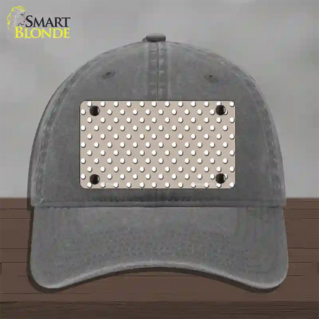 Tan Polka Dot Novelty License Plate Hat Unconstructed Cotton / Charcoal