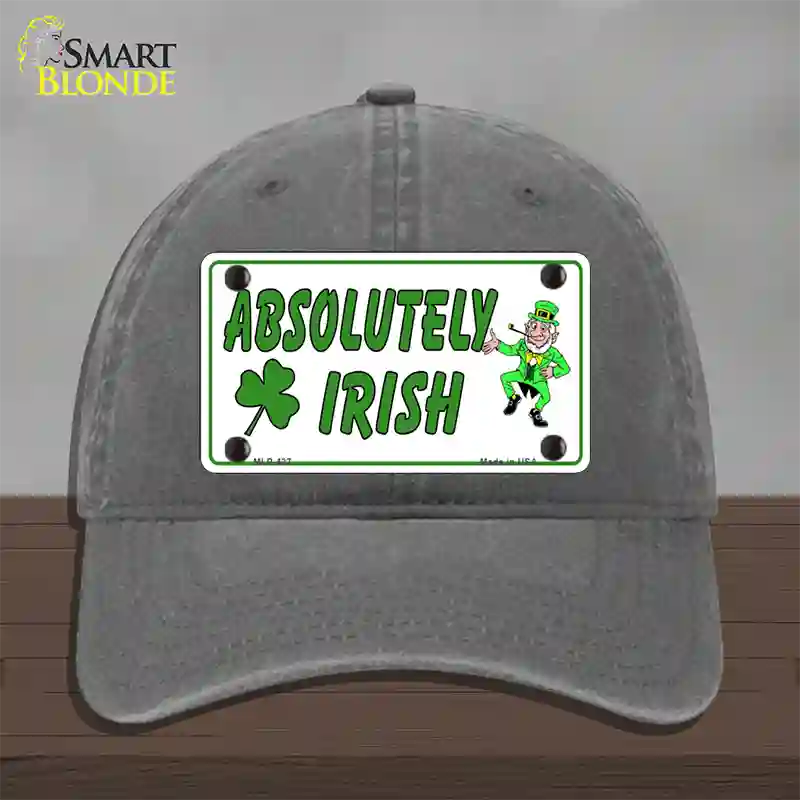 Absolutely Irish Novelty License Plate Hat Unconstructed Cotton / Charcoal