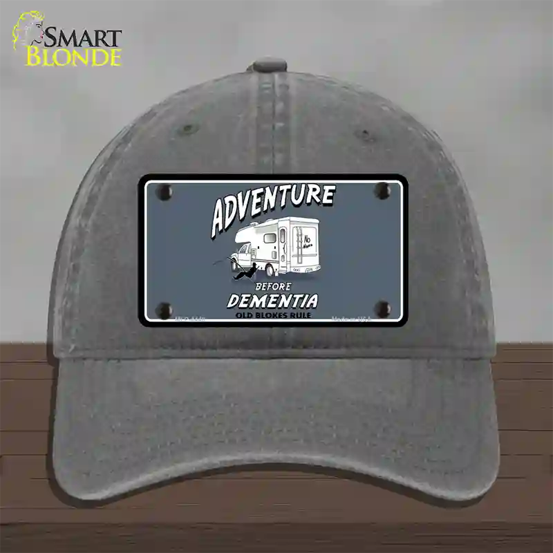 Adventure Before Dementia Novelty License Plate Hat Unconstructed Cotton / Charcoal