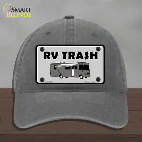 RV Trash Aluminum Automotive Novelty License Plate Hat Unconstructed Cotton / Charcoal