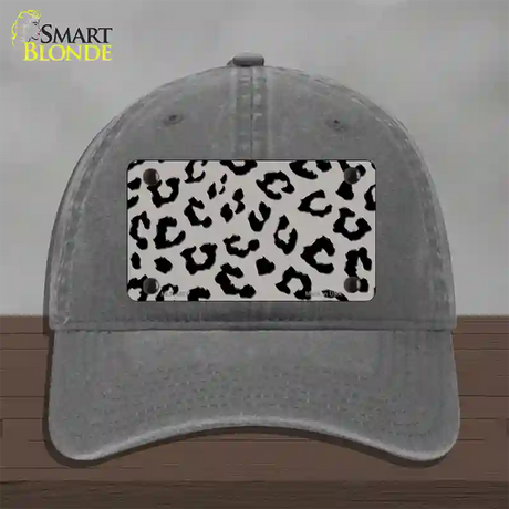 Grey Black Cheetah Novelty License Plate Hat Unconstructed Cotton / Charcoal