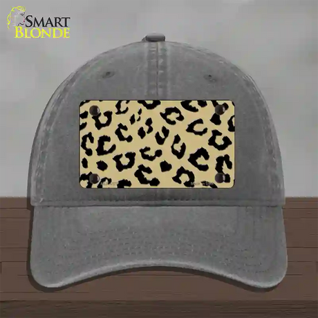 Gold Black Cheetah Novelty License Plate Hat Unconstructed Cotton / Charcoal