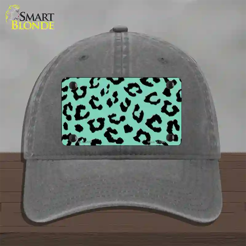 Mint Black Cheetah Novelty License Plate Hat Unconstructed Cotton / Charcoal