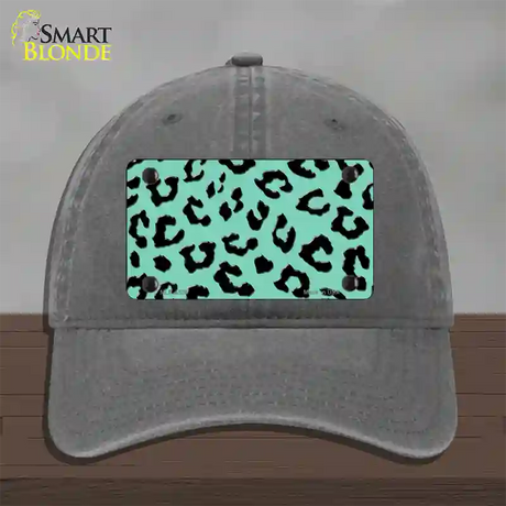 Mint Black Cheetah Novelty License Plate Hat Unconstructed Cotton / Charcoal