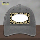 Gold Black Cheetah Scallop Novelty License Plate Hat Unconstructed Cotton / Charcoal