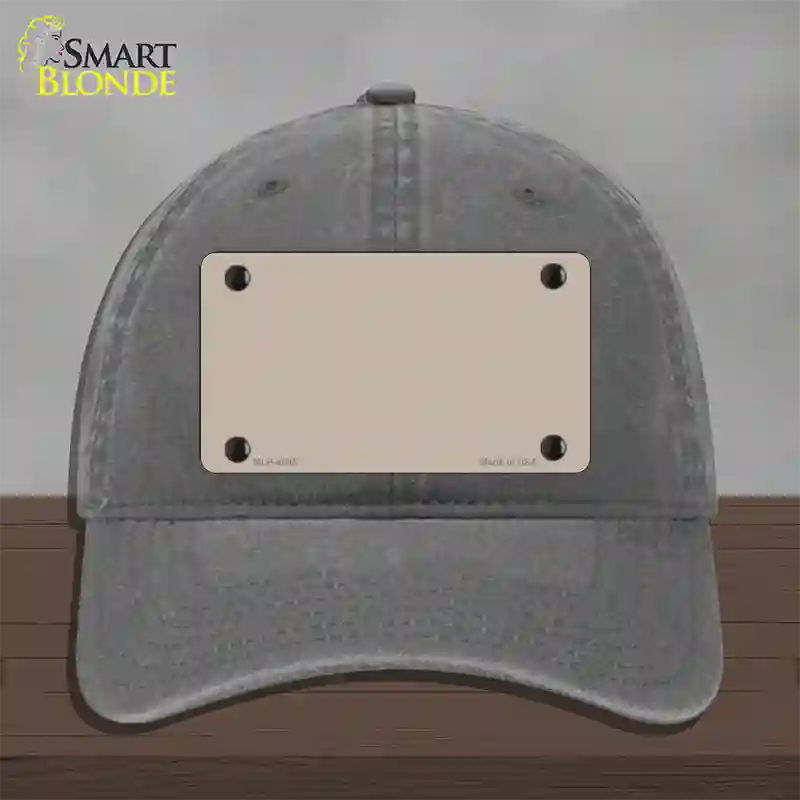 Tan Solid Novelty License Plate Hat Unconstructed Cotton / Charcoal