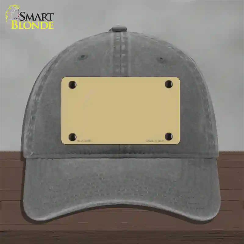 Gold Solid Novelty License Plate Hat Unconstructed Cotton / Charcoal