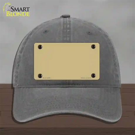 Gold Solid Novelty License Plate Hat Unconstructed Cotton / Charcoal