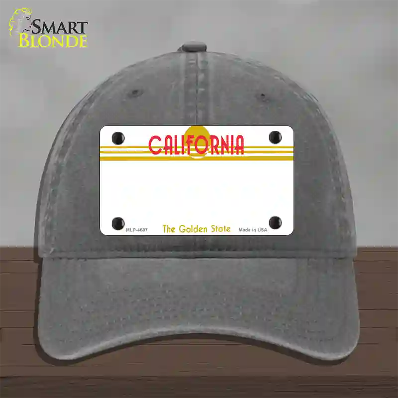 California Golden State Plate State Blank Novelty License Plate Hat Unconstructed Cotton / Charcoal