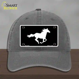 Running Horse Novelty License Plate Hat Unconstructed Cotton / Charcoal