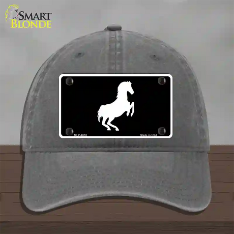 Horse Novelty License Plate Hat Unconstructed Cotton / Charcoal