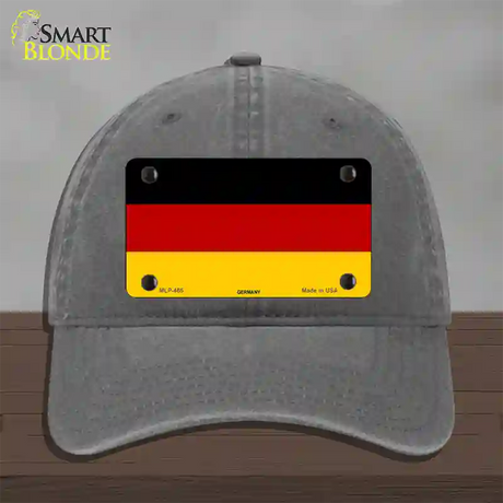 Germany Flag Novelty License Plate Hat Unconstructed Cotton / Charcoal