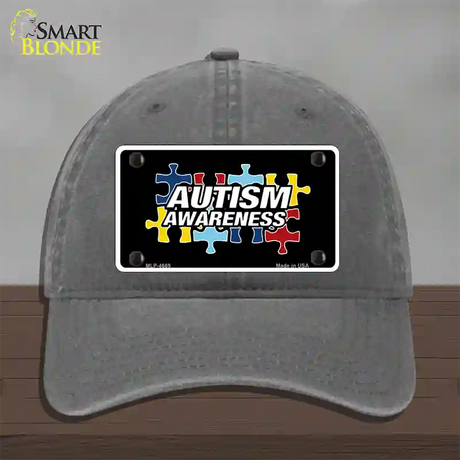 Autism Awareness Novelty License Plate Hat Sign Unconstructed Cotton / Charcoal