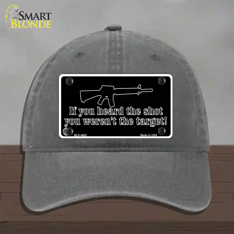 Heard The Shot Novelty License Plate Hat Unconstructed Cotton / Charcoal