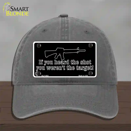 Heard The Shot Novelty License Plate Hat Unconstructed Cotton / Charcoal