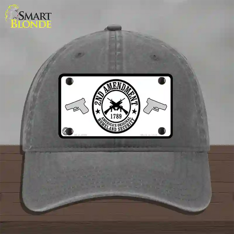 2nd Amendment Novelty License Plate Hat Unconstructed Cotton / Charcoal