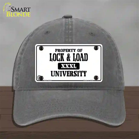 Lock And Load Novelty License Plate Hat Unconstructed Cotton / Charcoal