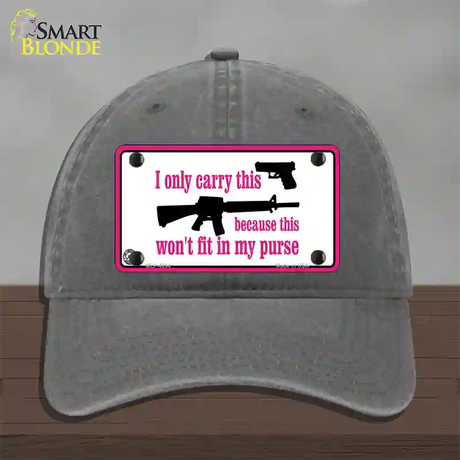 I Carry This Gun Novelty License Plate Hat Unconstructed Cotton / Charcoal