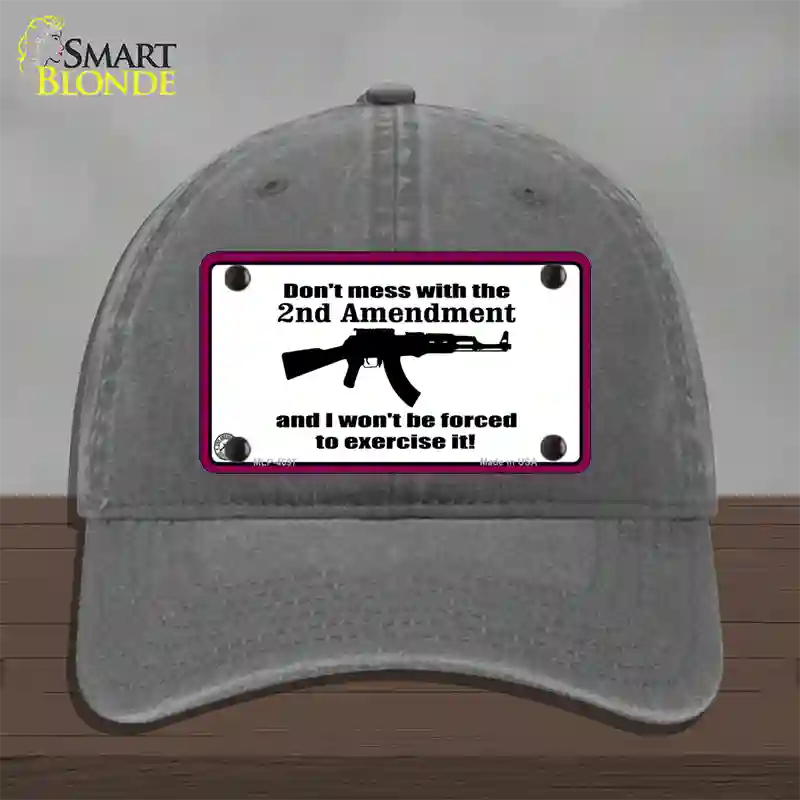 I Wont Be Forced To Use It Novelty License Plate Hat Unconstructed Cotton / Charcoal