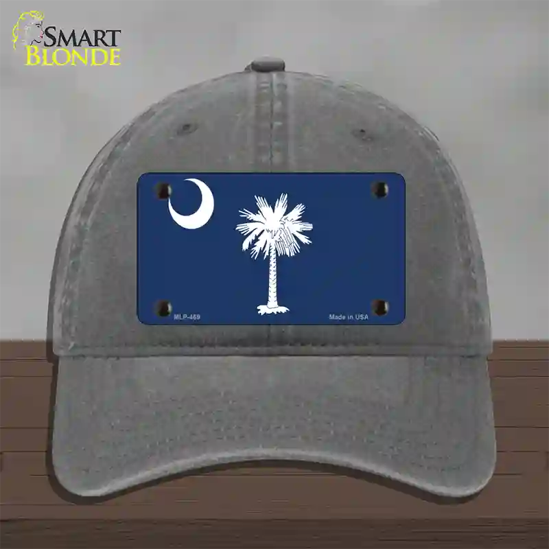 South Carolina State Flag Novelty License Plate Hat Unconstructed Cotton / Charcoal