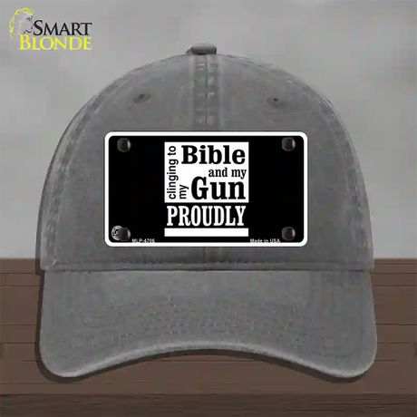 My Bible And My Gun Novelty License Plate Hat Unconstructed Cotton / Charcoal