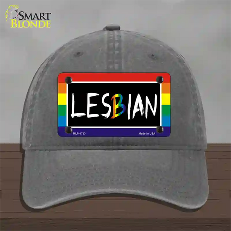 Lesbian Novelty License Plate Hat Unconstructed Cotton / Charcoal