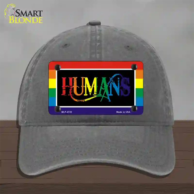 Humans Novelty License Plate Hat Unconstructed Cotton / Charcoal