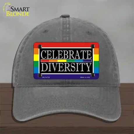 Celebrate Diversity Novelty License Plate Hat Unconstructed Cotton / Charcoal