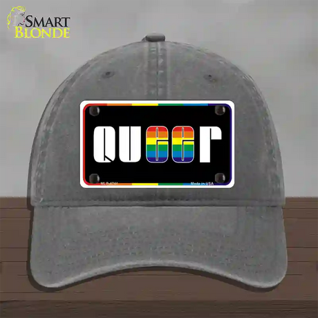 Queer Novelty License Plate Hat Unconstructed Cotton / Charcoal