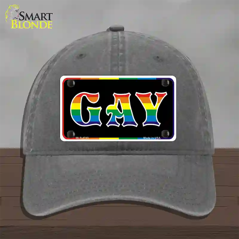 Gay Novelty License Plate Hat Unconstructed Cotton / Charcoal