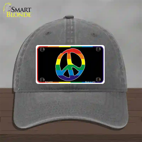 Peace Sign Novelty License Plate Hat Unconstructed Cotton / Charcoal