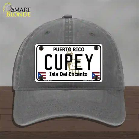 Cupey Puerto Rico Novelty License Plate Hat Unconstructed Cotton / Charcoal