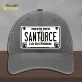 Santurce Puerto Rico Novelty License Plate Hat Unconstructed Cotton / Charcoal