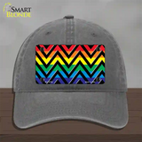 Rainbow Black Chevron Novelty License Plate Hat Unconstructed Cotton / Charcoal