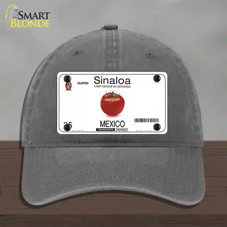 Sinaloa Mexico Novelty License Plate Hat Unconstructed Cotton / Charcoal