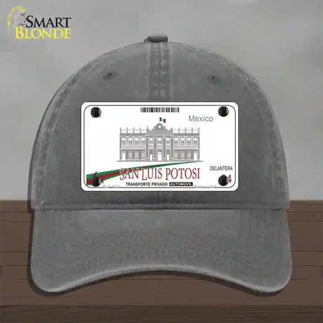 San Luis Potosi Mexico Novelty License Plate Hat Unconstructed Cotton / Charcoal