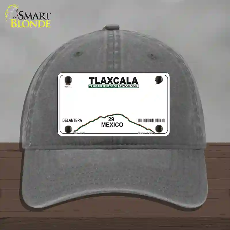 Tlaxcala Mexico Novelty License Plate Hat Unconstructed Cotton / Charcoal