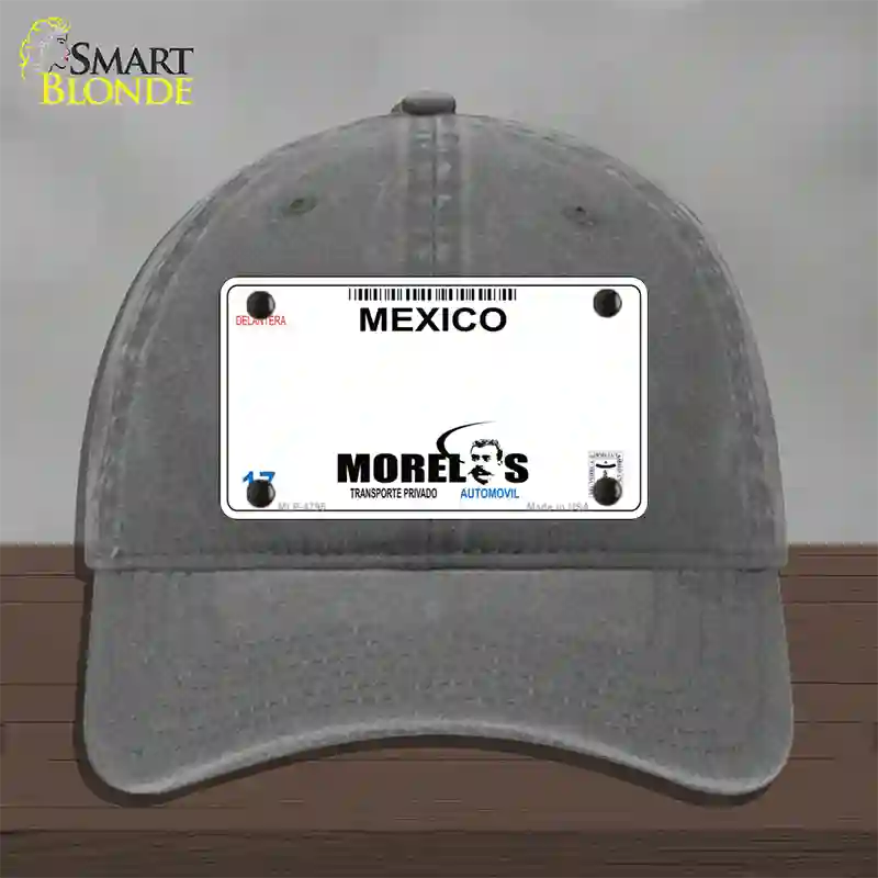 Morelos Mexico Novelty License Plate Hat Unconstructed Cotton / Charcoal