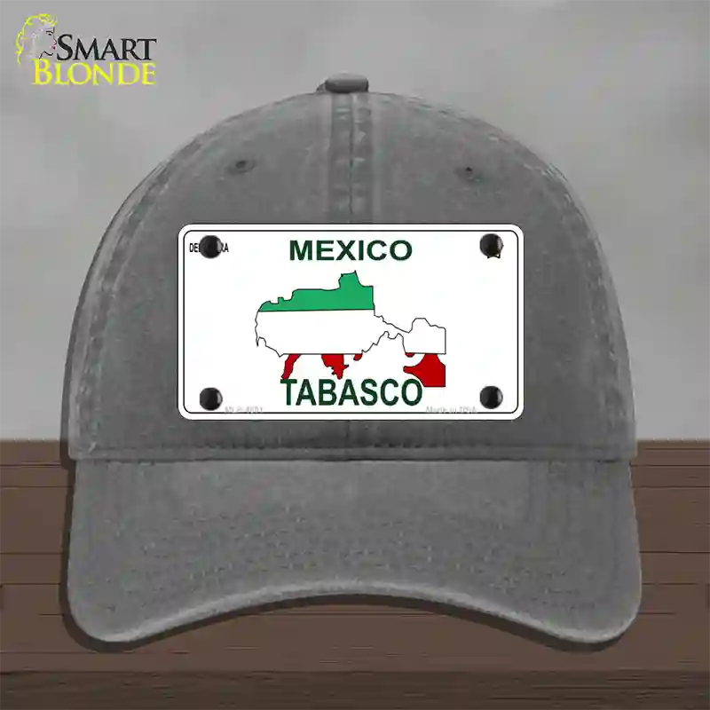 Tabasco Mexico Novelty License Plate Hat Unconstructed Cotton / Charcoal