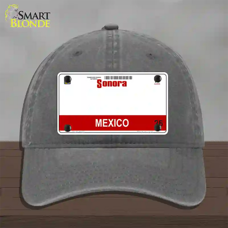 Sonora Mexico Novelty License Plate Hat Unconstructed Cotton / Charcoal