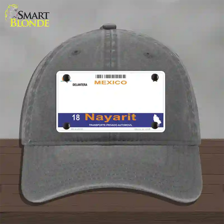 Nayarit Mexico Novelty License Plate Hat Unconstructed Cotton / Charcoal