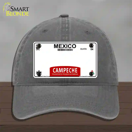 Campeche Mexico Blank Novelty License Plate Hat Unconstructed Cotton / Charcoal