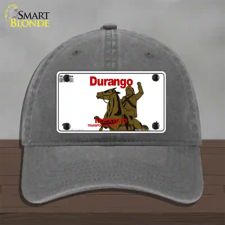 Durango Mexico Novelty License Plate Hat Unconstructed Cotton / Charcoal