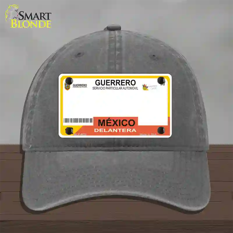 Guerrero Mexico Blank Novelty License Plate Hat Unconstructed Cotton / Charcoal