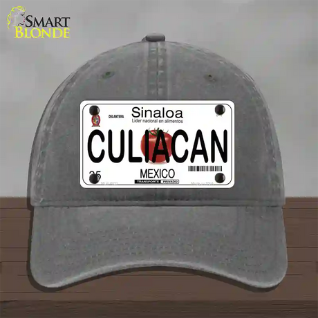 Culiacan Mexico Novelty License Plate Hat Unconstructed Cotton / Charcoal