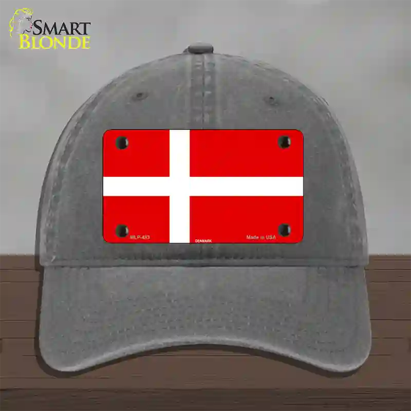 Denmark Flag Novelty License Plate Hat Unconstructed Cotton / Charcoal